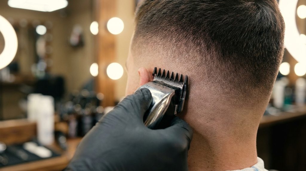 Men's lunch-break fade haircut in Silom CBD