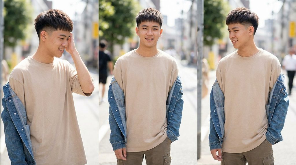 Textured crop haircut for students near Rangsit university