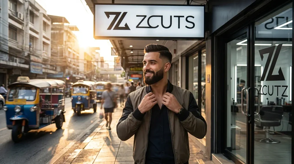 Sharp groomed beard and fresh cut at Z CUTZ Barbershop Bangkok — book now